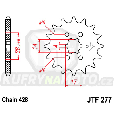Řetězové kolečko JT JTF 277-14 14 zubů, 428