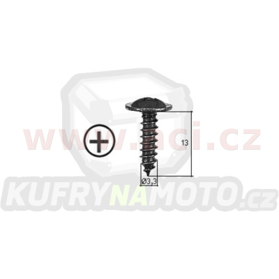 samořezný křížový vrut černý pozink Fe (sada 20 ks) (3,5 mm, 13 mm)