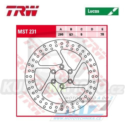 Kotouč brzdový TRW MST231 (296/57/6D) - Suzuki VS600Intruder / 94-97 + VS750Intruder / 86-91 + VS800Intruder / 92-03 + VS1400Intruder / 87-04