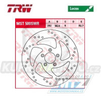 Kotouč brzdový TRW MST500SWR (292/56/5D) - Harley Davidson XL883+XL1200 + FLHR+FLHRCI+FLHRI+FLHRS+FLHRSI + FLHT+FLHTC+FLHTCI+FLHTCUI + FLHTI+FLHXI+FLSTC+FLSTCI + FLSTF+FLSTFI+FLSTI+FLSTS + FLSTSCI+FLTRI+FXD+FXDCI+FXDI+FXDL+FXDLI + FXDS+FXDWG+další