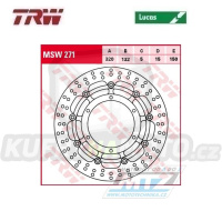 Kotouč brzdový plovoucí TRW MSW271 (320/132/6D) - kulatý design - Yamaha XT660X / 04-16