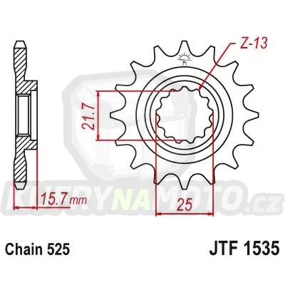 Řetězové kolečko JT JTF 1535-15 15 zubů
