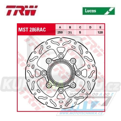 Kotouč brzdový TRW MST286RAC (250/71/4D) - zubatý design - Kawasaki KLE650Versys / 15- + EN650VulcanS / 15-