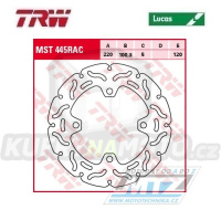 Kotouč brzdový TRW MST445RAC (220/100/4D) - Kawasaki ZX6R Ninja / 13-17 + ZX10R Ninja / 10-16 + ZX10RR Ninja / 16
