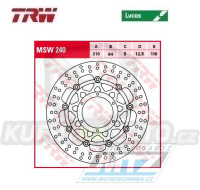 Kotouč brzdový plovoucí TRW MSW240 (310/94/6D) - kulatý design - Honda CBR600RR / 03-16 + CB1000R / 08-16 + CBR1000RR Fireblade / 04-05 + CB1300