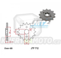 Kolečko řetězové (pastorek) 0712-13zubů JT Sprocket - Aprilia 125 RS4 + 125SX+125RX+125Tuono + Derbi 125 DRD + Malaguti 125 RST+125 Monte Pro + Mondial 125 HPS+125i Enduro SMX CBS