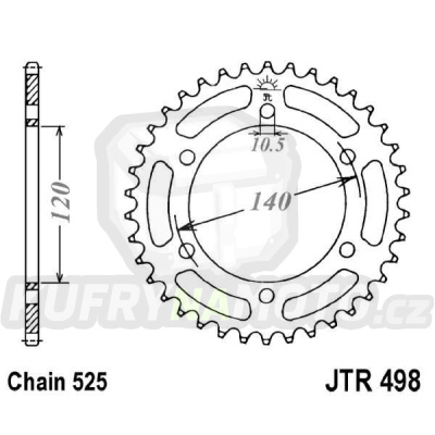 Řetězová rozeta JT JTR 498-39 39 zubů, 525