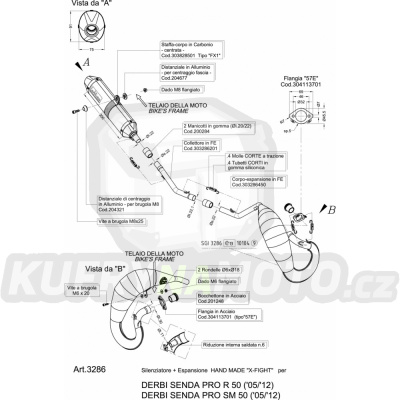 Výfuk Leo Vince Derbi SENDA DRD PRO R / SM 50 2005 - 2012 X-FIGHT BLACK LVKN90-3286B