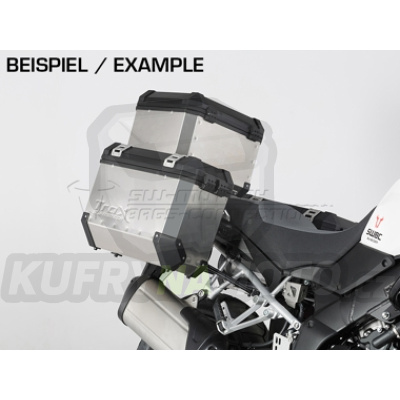 Sada TraX Adventure 37 a 37 stříbrné boční kufry a nosič držák boční kufry SW Motech Suzuki V – Strom 1000 2014 -  DD KFT.05.440.50000/S-BC.16012