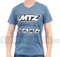 Tričko MTZ V-NECK SLIM s potiskem (barva Denim) - velikost M