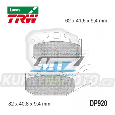 Destičky brzdové DP920-LUSI TRW Lucas MCB724SI - směs Sinter Offroad