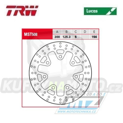 Kotouč brzdový TRW MST508 (300/125/7D) - Harley Davidson FLHR+FLHRC+FLHT1+FLHTC+FLHTCU+FLHX+FLTRU+FLTRX + FLD+FLHTCUL+FLHTK+FLTRXS1+FLHTKL+FLHX+FLHXS + FXBB+FXBR+FXFB+FLHTKSE1+FLFBS+FLHCS+FLHXSE+FLHTKSE