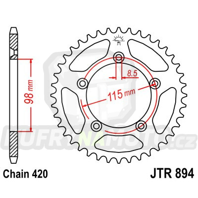 Řetězová rozeta JT JTR 894-50 50 zubů, 420