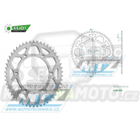 Rozeta řetězová (převodník) Dural 0822-50zubů ESJOT 51-32043-50 - barva stříbrná - Husqvarna CR+WR+TC+TE+WRE+TXC+SM+SMR + Suzuki DR350+DRZ400 + Cagiva WMX + Gas-Gas EC+ECF+XC+Ranger + Beta RR + Sherco SE+SEF + Rieju MR+XC+Ranger