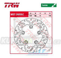 Kotouč brzdový TRW MST246RAC (220/90/5D) - zubatý design - Suzuki GSXR600 / 97-16 + SV650 + GSXR750+GSXR1000+SV1000+TL1000+GSXR1100