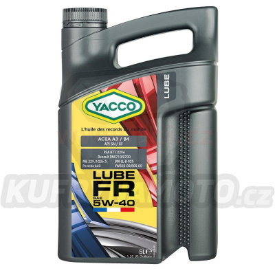 Motorový olej YACCO LUBE FR 5W40, 5 L
