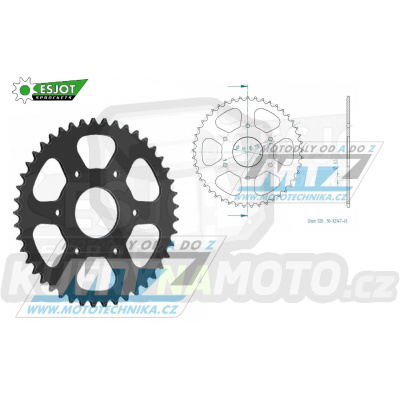 Rozeta ocelová (převodník) 0890-45zubů ESJOT 50-32147-45 - Husqvarna 401 Svartpilen+401 Vitpilen / 19-21 + KTM 125 RC+125 Duke ( ABS )+390 Duke+390 RC / 14-21 + 390 Adventure ABS / 20-21