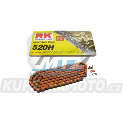Řetěz RK 520 H (118čl) - netěsněný/ bezkroužkový (oranžový)
