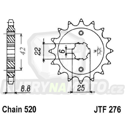 Řetězové kolečko JT JTF 276-16 16 zubů, 520
