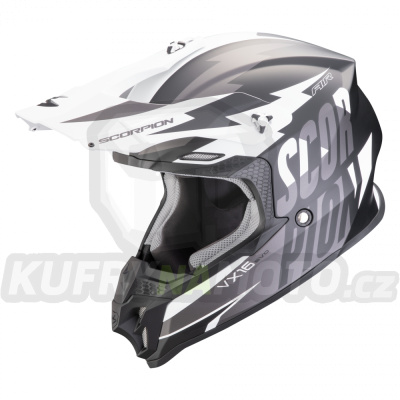 Moto přilba SCORPION VX-16 EVO AIR SLANTER matná černo/stříbrná