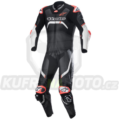 jednodílná kombinéza GP TECH 4, TECH-AIR kompatibilní, ALPINESTARS (černá/bílá/červená fluo) 2024