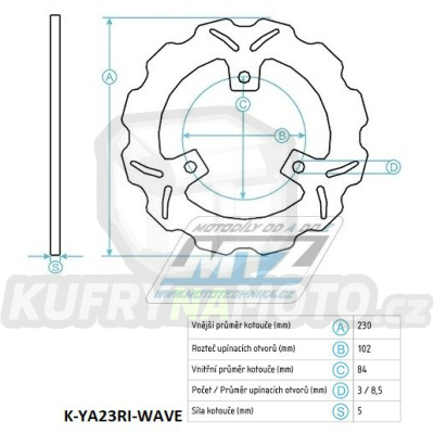 Kotouč brzdový (230/84/3D) - Yamaha YP250Majesty / 98-99