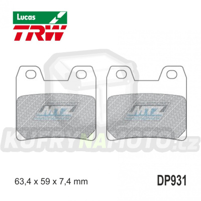 Destičky brzdové DP931-LU TRW Lucas MCB725 - směs Allround