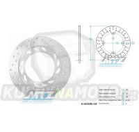 Kotouč brzdový (220/105/4D) - Honda FMX650 / 05-08 + FX650 Vigor / 99-03+NX650 Dominator / 92-02 + SLR650 / 96-99 + XL250S / 88-91
