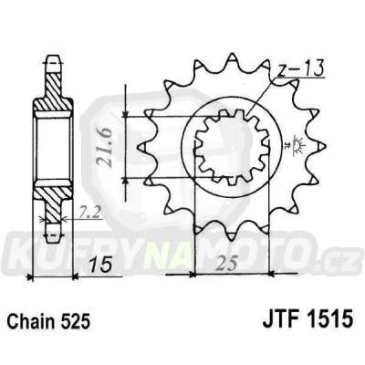 Řetězové kolečko JT JTF 1515-15 15 zubů