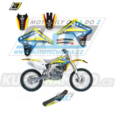 Polepy s potahem sedla (sada polepů a potah sedla Dream) - Suzuki RMZ450 / 05-07 - typ polepů Dream4