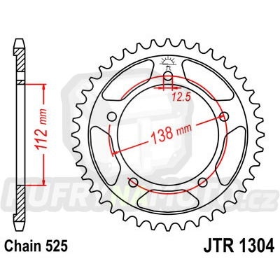 Řetězová rozeta JT JTR 1304-41 41 zubů, 525 řetěz HONDA CB 600 F Hornet (S ABS) 2007-2015 - akce