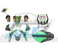 Polepy s potahem sedla (sada polepů a potah sedla Graphics) - Kawasaki KXF250 / 09-12 - typ polepů Replica Kawasaki Racing Team (KRT)