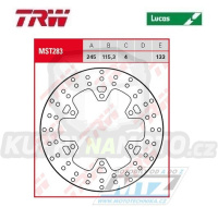 Kotouč brzdový TRW MST283 (245/115/6D) - Ducati Monster696 / 07-14 + Monster797 / 17 + Scrambler800 / 15-17 + Monster821 / 14- + Panigale899 + Panigale959