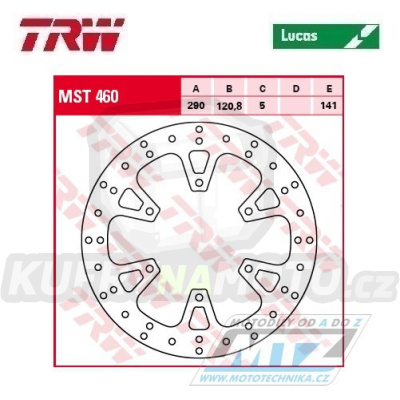 Kotouč brzdový TRW MST460 (290/120,8/6D) - Suzuki GW250 Inazuma / 13-17