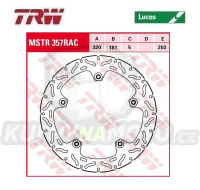 Kotouč brzdový TRW MSTR357RAC (320/181/5D) - BMW R850+R1100+R1150+K1200+R1200 HP2