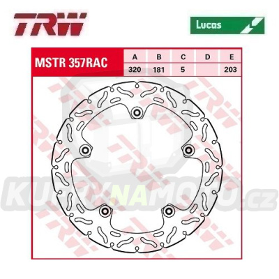 Kotouč brzdový TRW MSTR357RAC (320/181/5D) - BMW R850+R1100+R1150+K1200+R1200 HP2