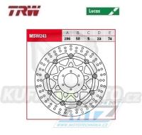 Kotouč brzdový plovoucí TRW MSW243 (296/58/6D) - kulatý design - Honda CB600F Hornet / 00-06 + CB600F Hornet S / 00-04