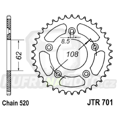 Řetězová rozeta JT JTR 701-41 41 zubů, 520