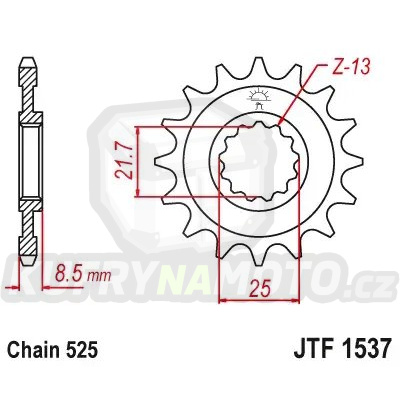 Řetězové kolečko JT JTF 1537-19 19 zubů