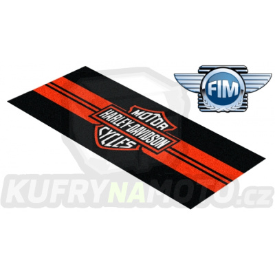 Koberec pod moto 80x250cm HARLEY DAVIDSON černo/oranžový 501