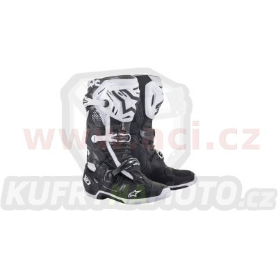 boty TECH 10, ALPINESTARS (černá/bílá) 2024