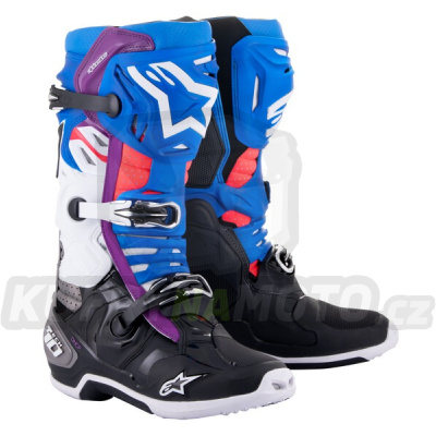 boty TECH 10 SUPERVENTED, ALPINESTARS, perforované (modrá/fialová/růžová/bílá/šedá/černá) 2024