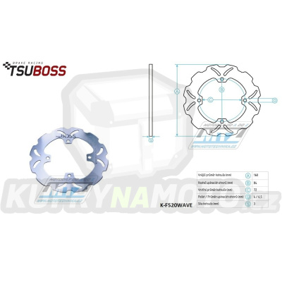 Kotouč brzdový - zubatý desing Wave - KTM 50SX / 14-25 + Husqvarna TC50 / 17-25 + Gas-Gas MC50 / 21-25