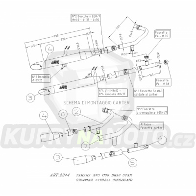 Výfuk Leo Vince Yamaha XVS 1100 DRAG STAR 1999 - 2003 K02 LVKN989-2244