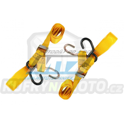 Popruhy/Kurty upínací 38mm (zesílené provedení / 2 možnosti uchycení) - žluté