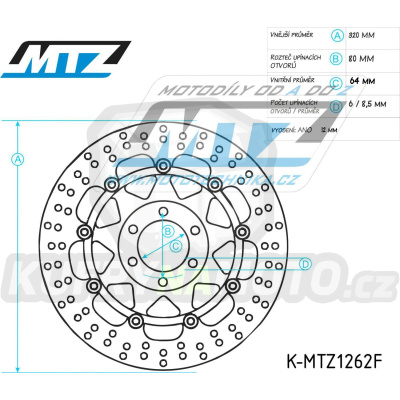Kotouč brzdový plovovoucí (296/58/6D) - kulatý design - Honda RS125+RS250+CB250F+TSR+CB400N+CBR400F+CBR600F+VFR400F+VRF750F+CBR900RR Fireblade+VTR1000F