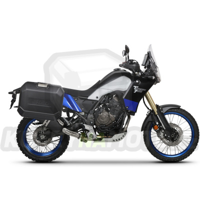 Kompletní sada bočních černých hliníkových kufrů SHAD TERRA BLACK 36L/47L , včetně montážní sady SHAD YAMAHA Tenere 700 XTZ690