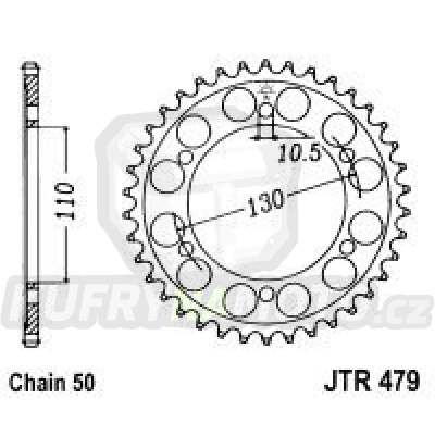 Řetězová rozeta JT YAMAHA FZ6 600 (Fazer)/ABS 2004-2009 39 zubů, řetěz 530 - akce