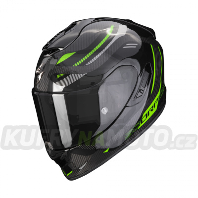 Moto přilba SCORPION EXO-1400 EVO CARBON AIR KYDRA černo/zelená