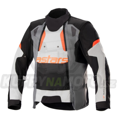 bunda HALO DRYSTAR, ALPINESTARS (světle šedá/tmavě šedá/černá/červená fluo) 2024